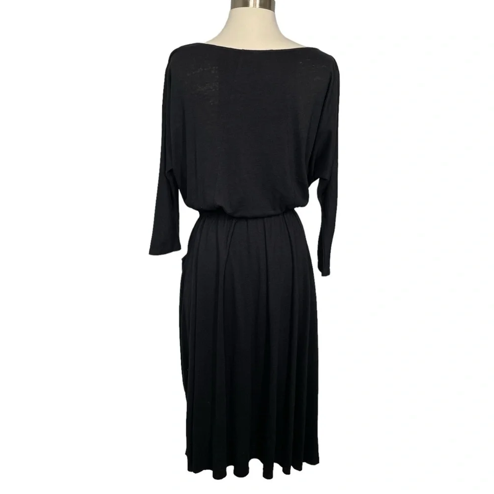 Free People Black Cut Out Tie Front Dress